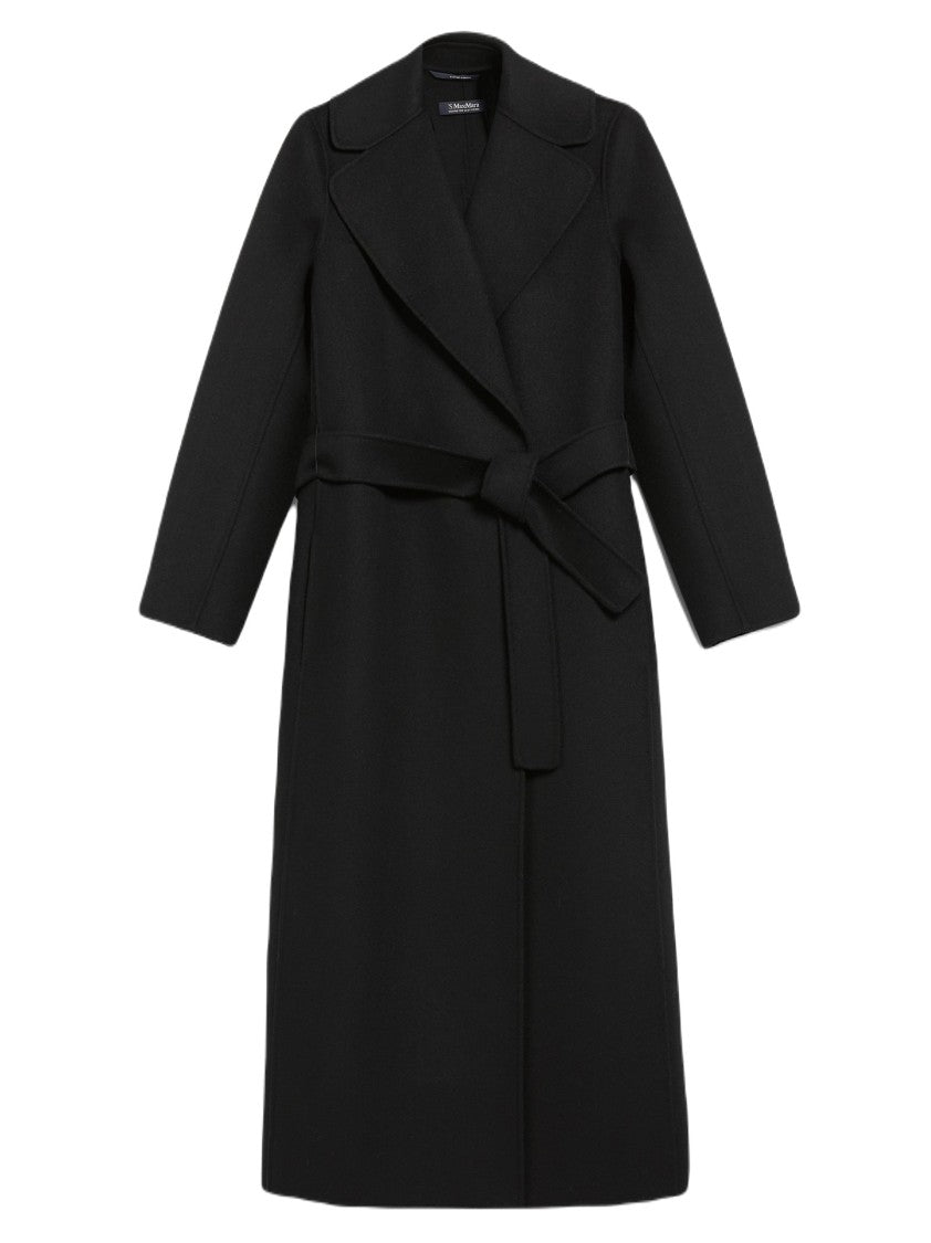 Max Mara Double-Faced Wool Long Coat With Silk Sleeves