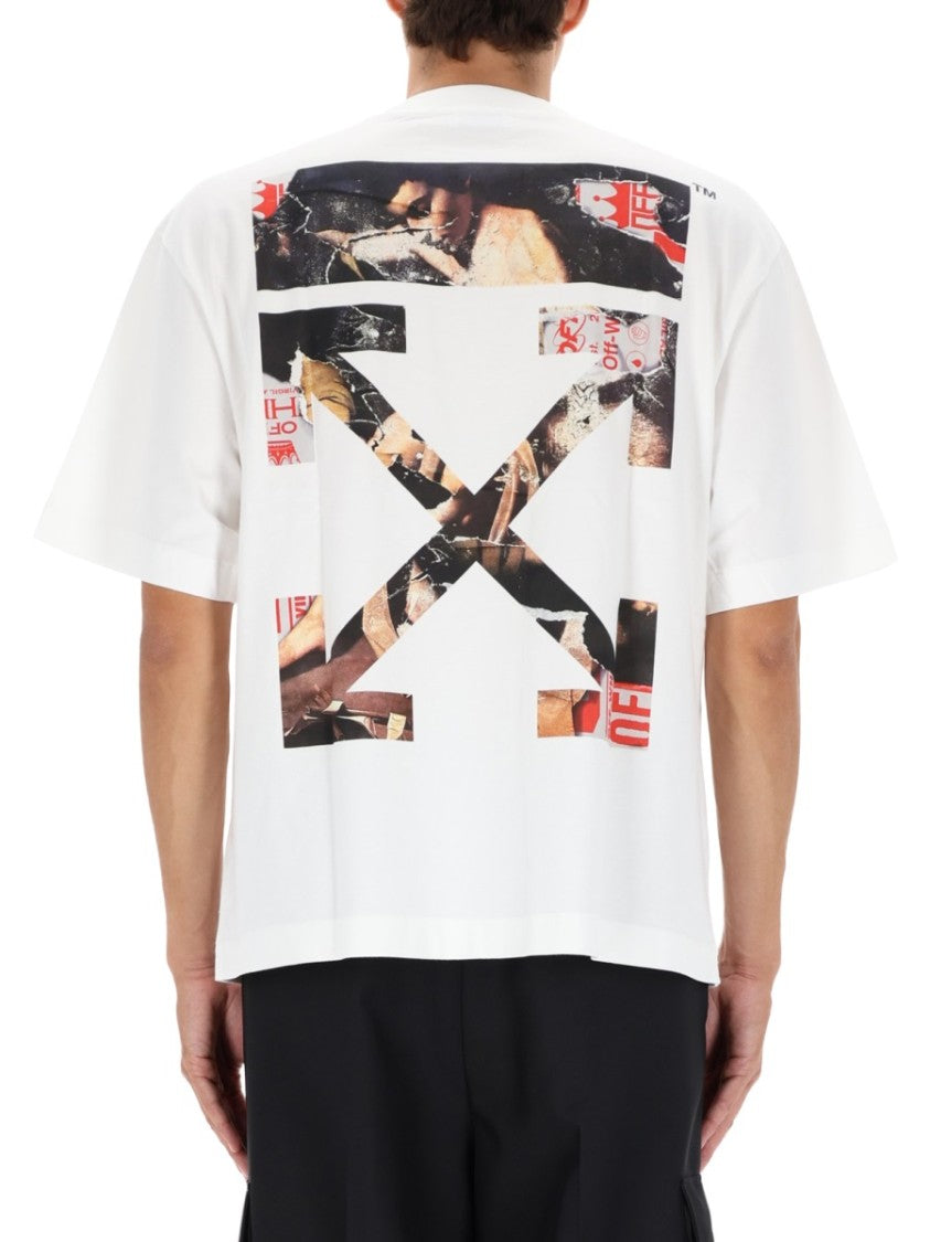 Off-White Relaxed Fit Graphic Print Off-White T-Shirt