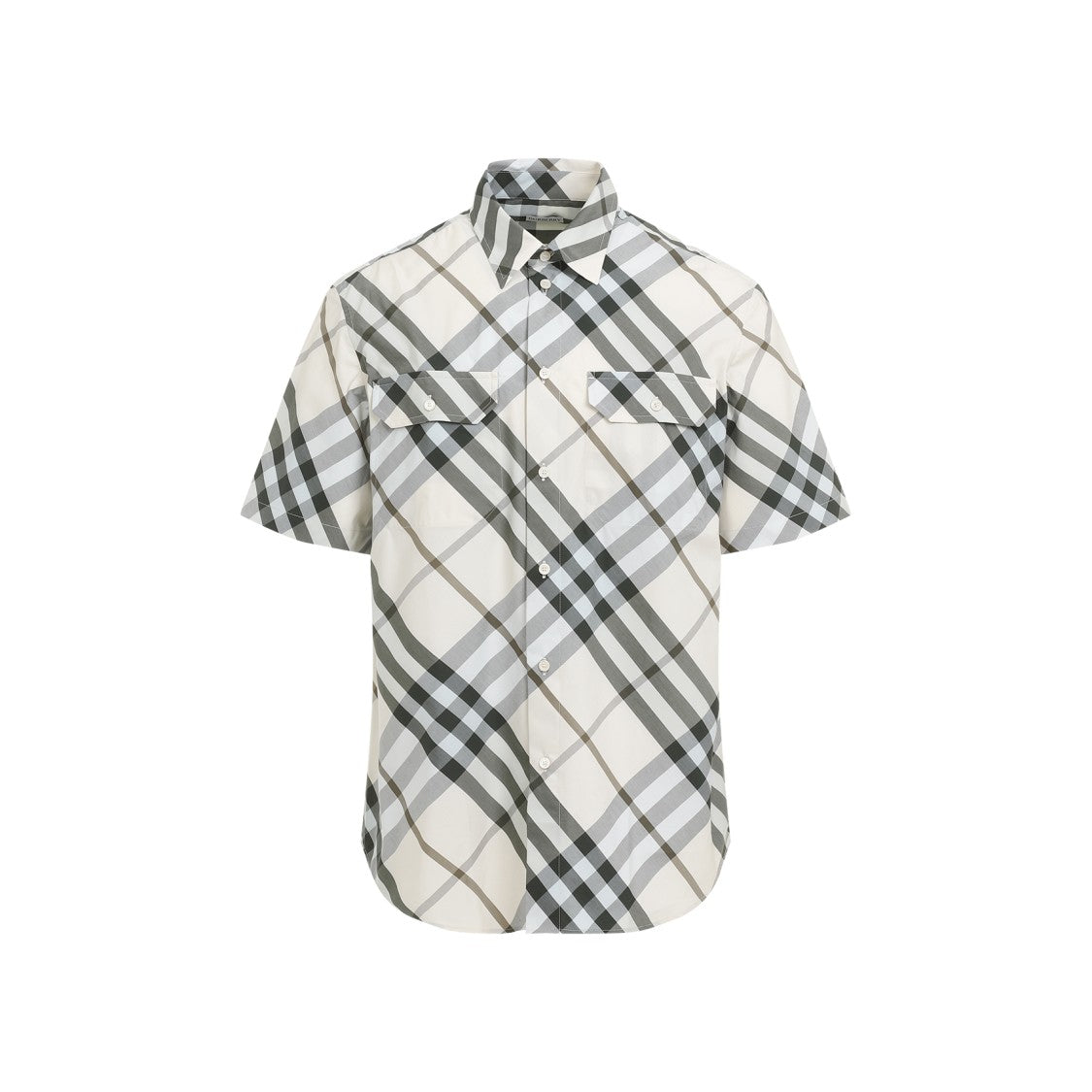 Burberry Alabaster Beige Check Cotton Shirt