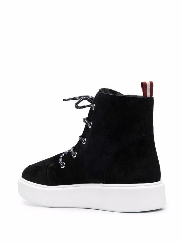 Bally Lace-Up Ankle Boots With Contrasting Rubber Sole And Pull Tab