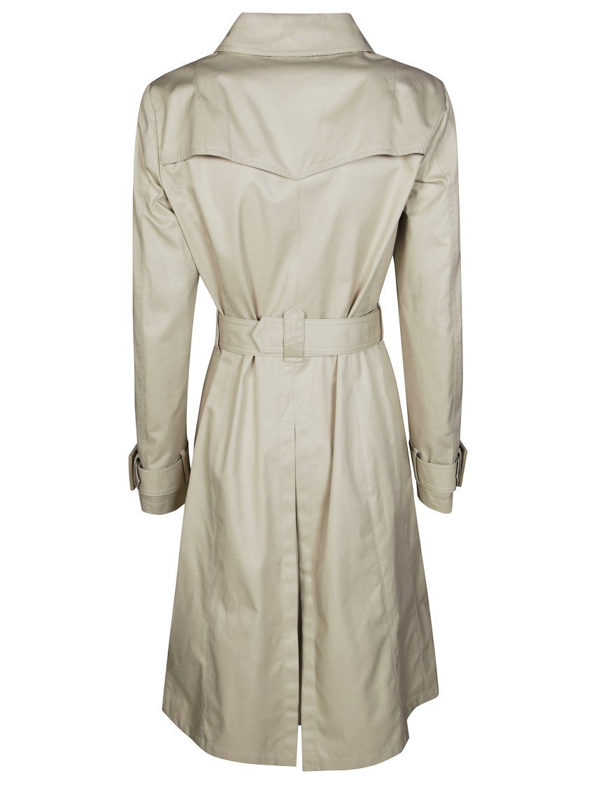 Herno Double-Breasted Classic Trench Coat With Belted Waist And Structured Collar