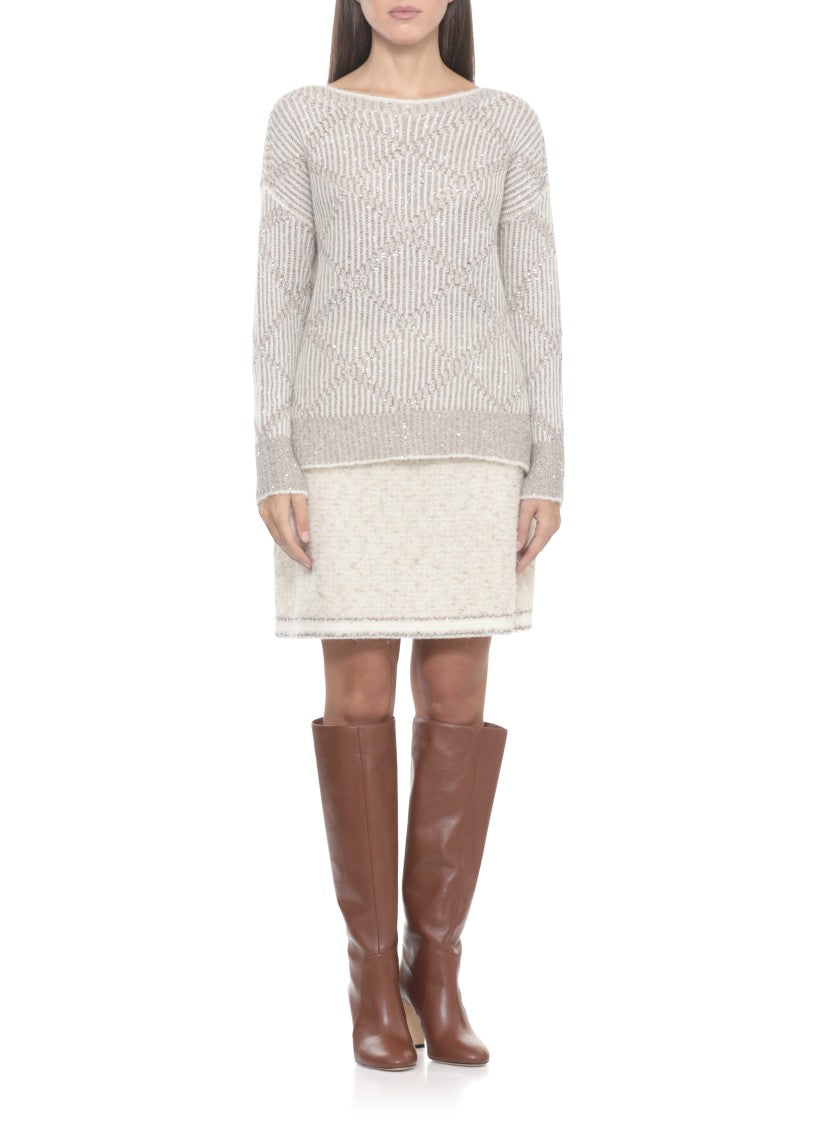 D. Exterior Beige Alpaca And Wool Sweater
