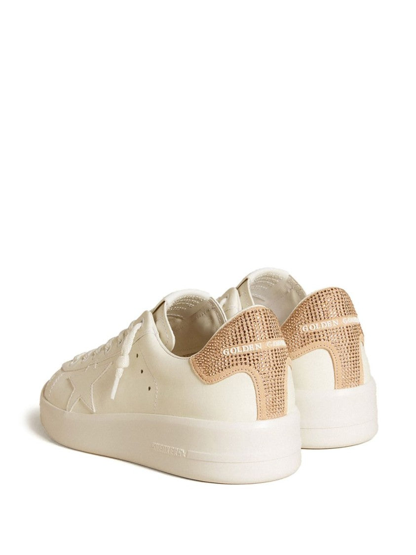 Golden Goose Light Beige Leather/Suede Blend Pure Star Sneakers