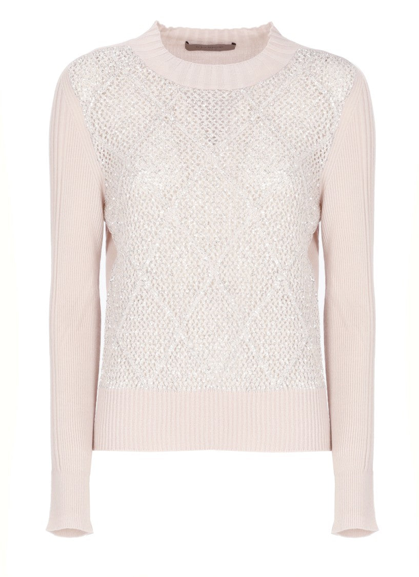 D. Exterior Pink Wool Sweater