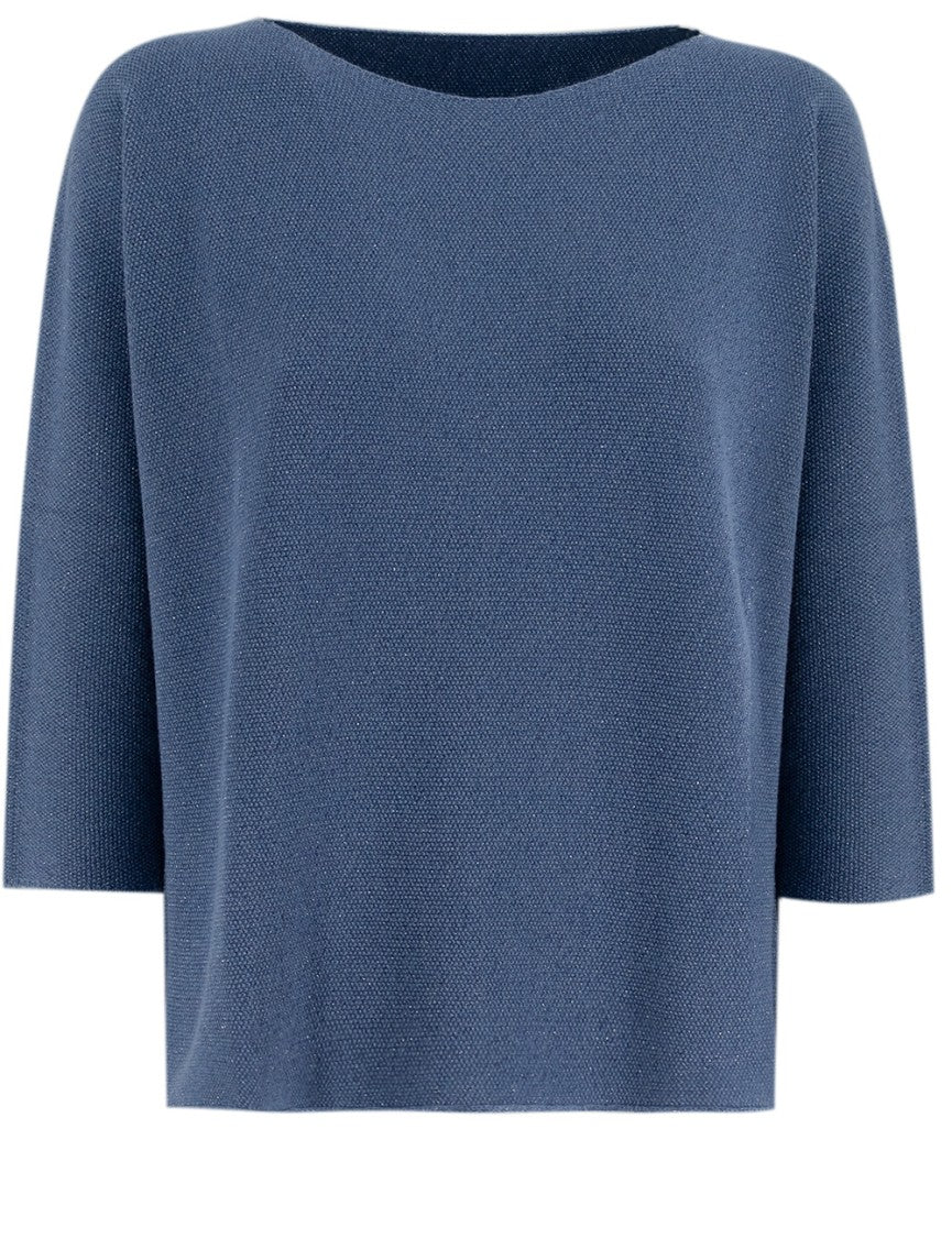 Le Tricot Perugia Relaxed Boat-Neck Jumper With Lurex Detailing