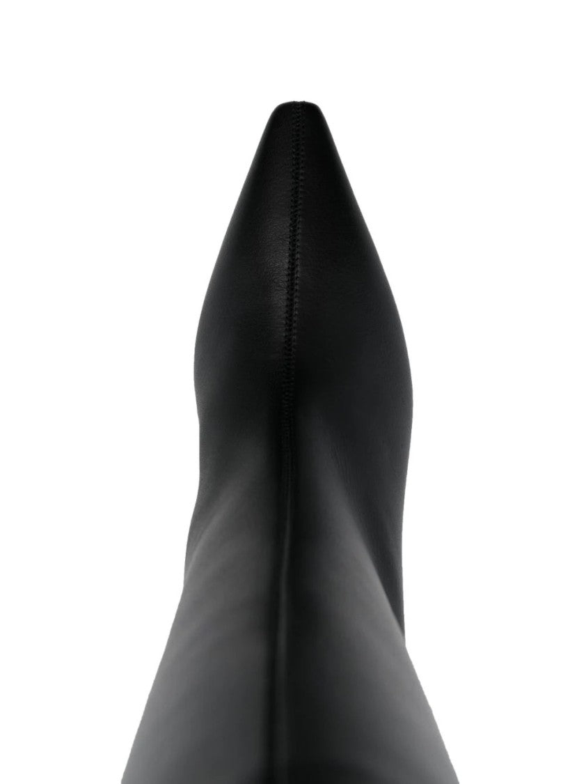 Fabiana Filippi Pointed Toe Black Leather Ankle Boots