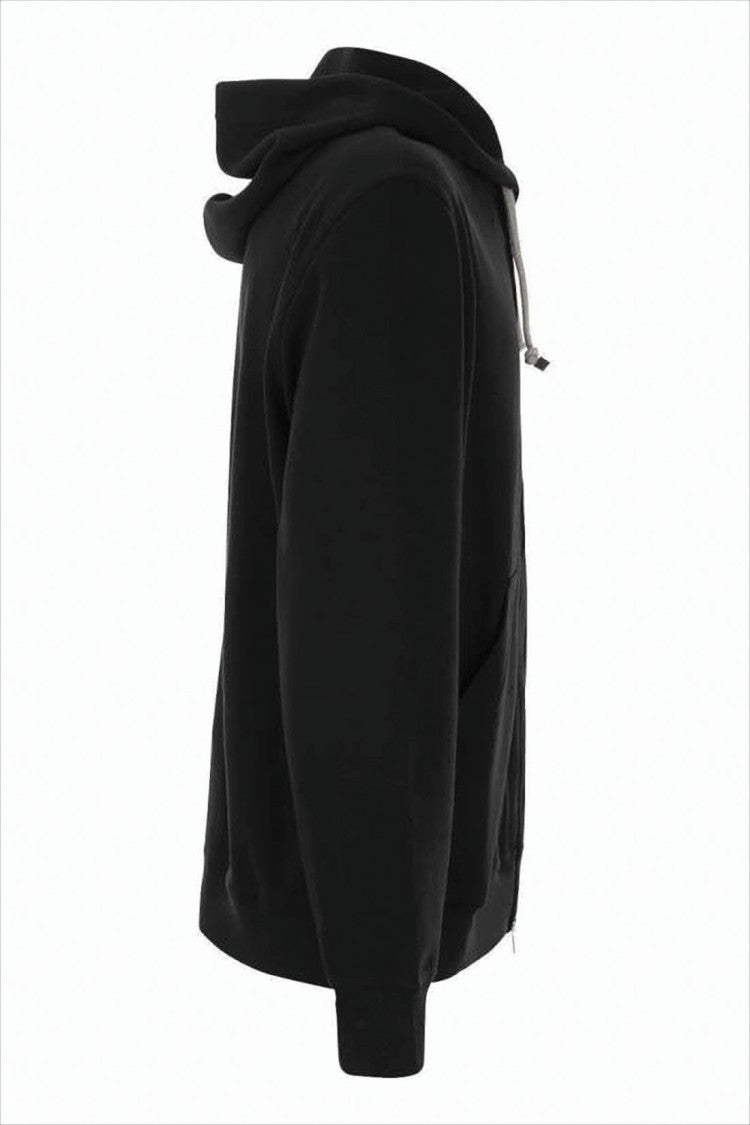 Brunello Cucinelli Zip-Up Black Hoodie With Contrasting Drawstring
