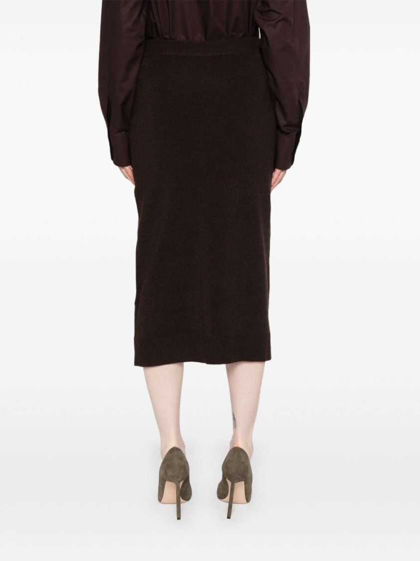 Victoria Beckham Brown Skirt With Button-Down Front
