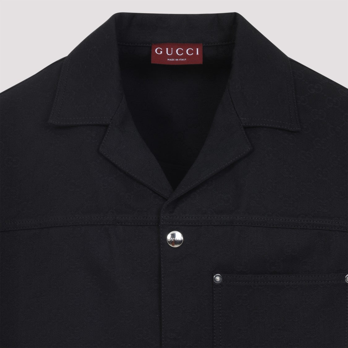 Gucci Black Cotton Gg Jacquard Shirt