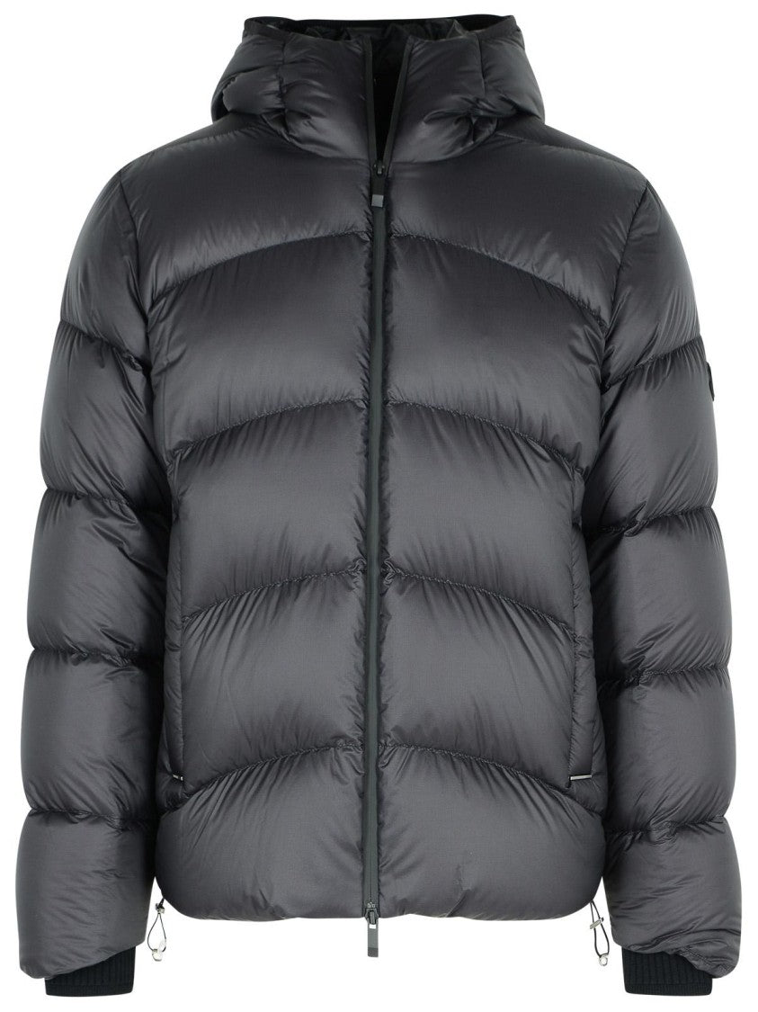 Moncler Fulcran' Short Hooded Down Jacket In Black Polyamide