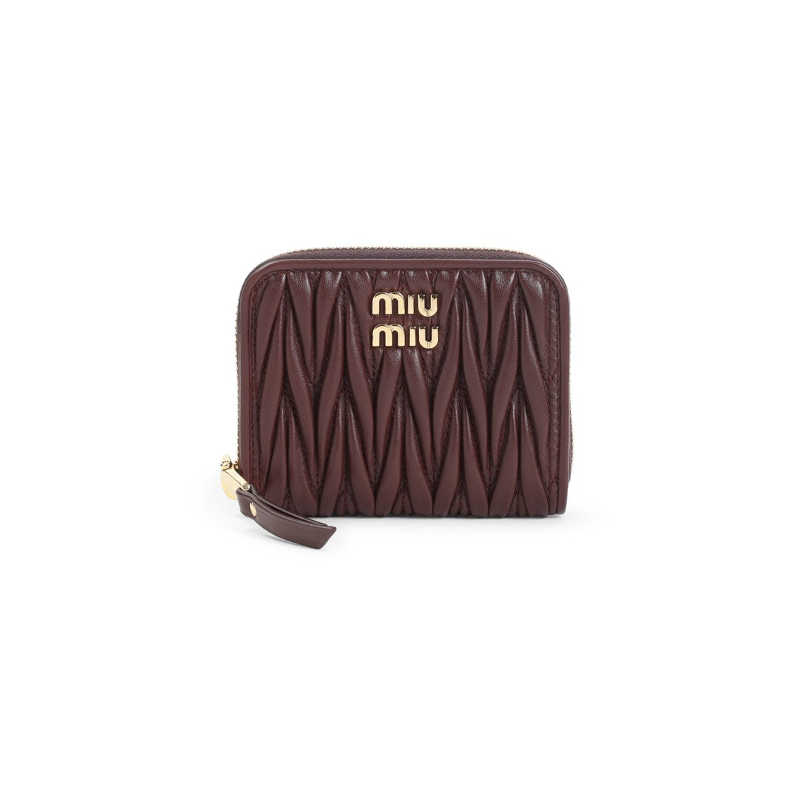 Miu Miu Quilted Burgundy Lamb Leather Wallet