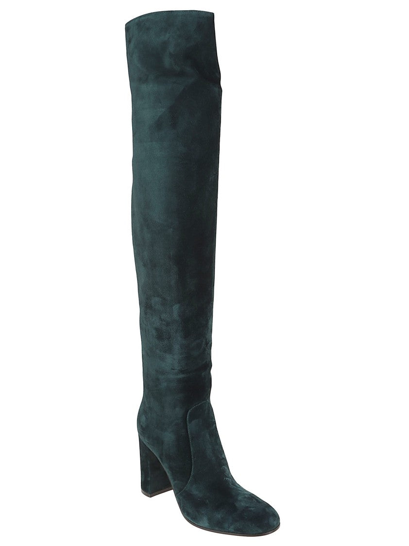 Gianvito Rossi Glen Cuissard Suede Boot With Rounded Toe