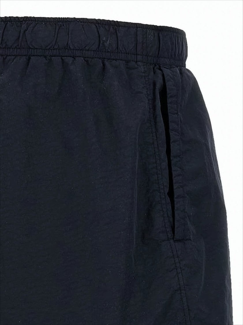 C.P. Company Minimalist Blue Swim Shorts With Distinctive Lens Detail