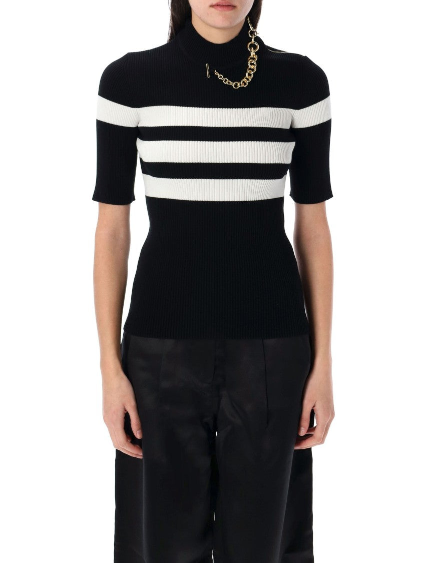 Jean Paul Gaultier Knitted Stripe Short Sleeve Knit