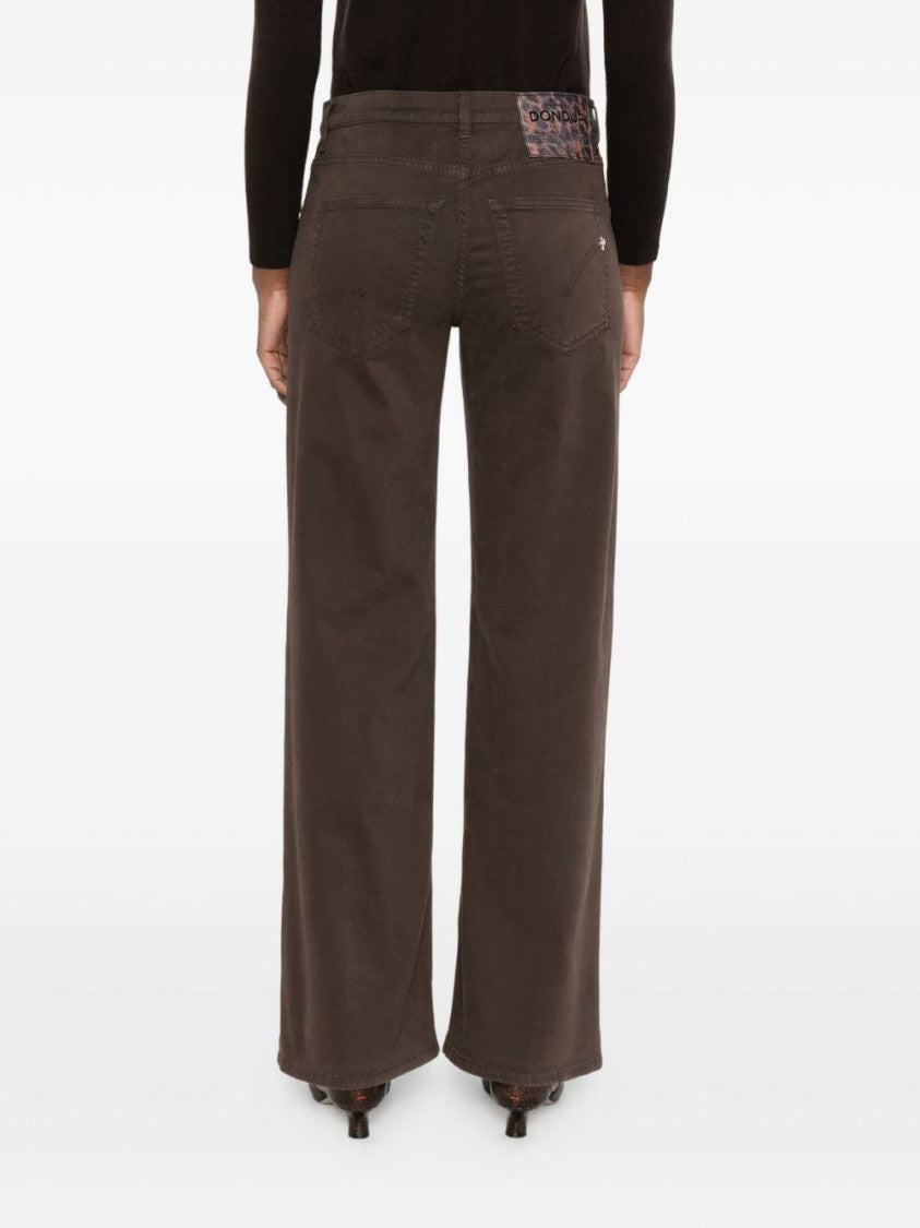 Dondup High-Rise Wide-Leg Jeans With Button Fly Closure