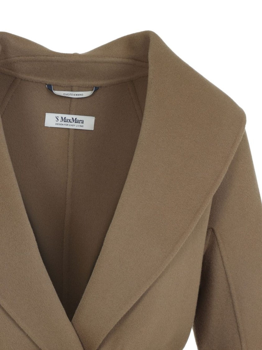 Max Mara Camel Wool Coat With Shawl Collar