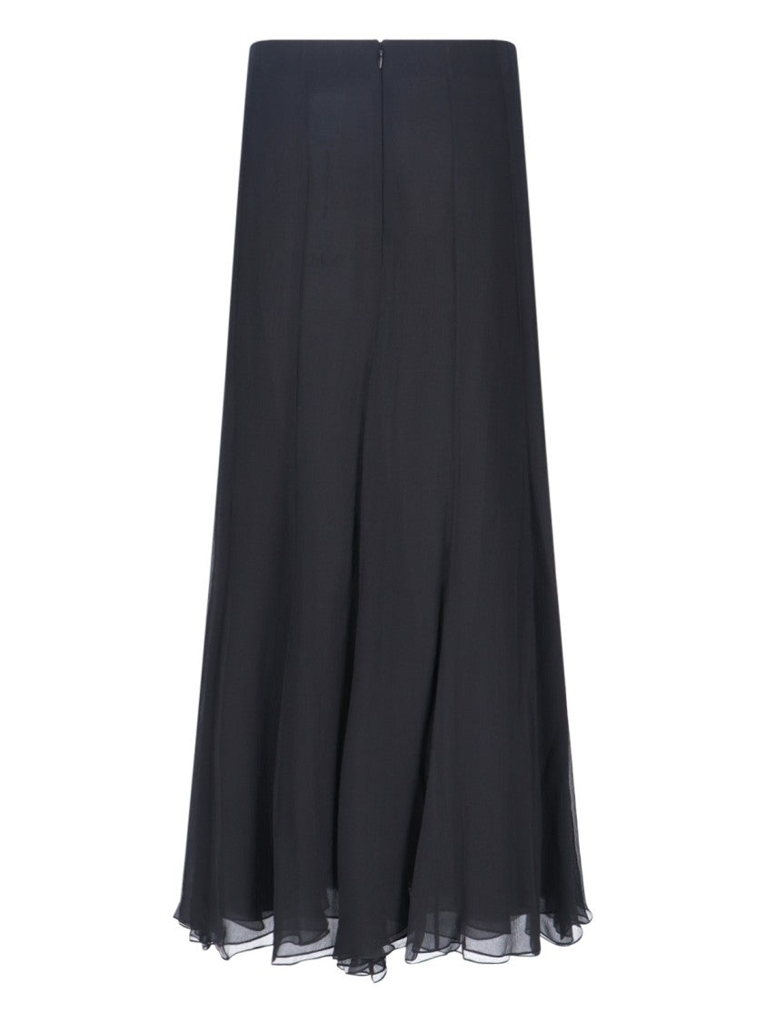 Chloé Silk Layered Ruffle Skirt With Mid-Rise Waist