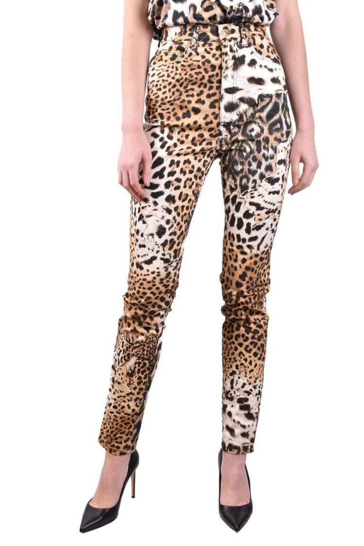 Roberto Cavalli Beige Cotton Trousers
