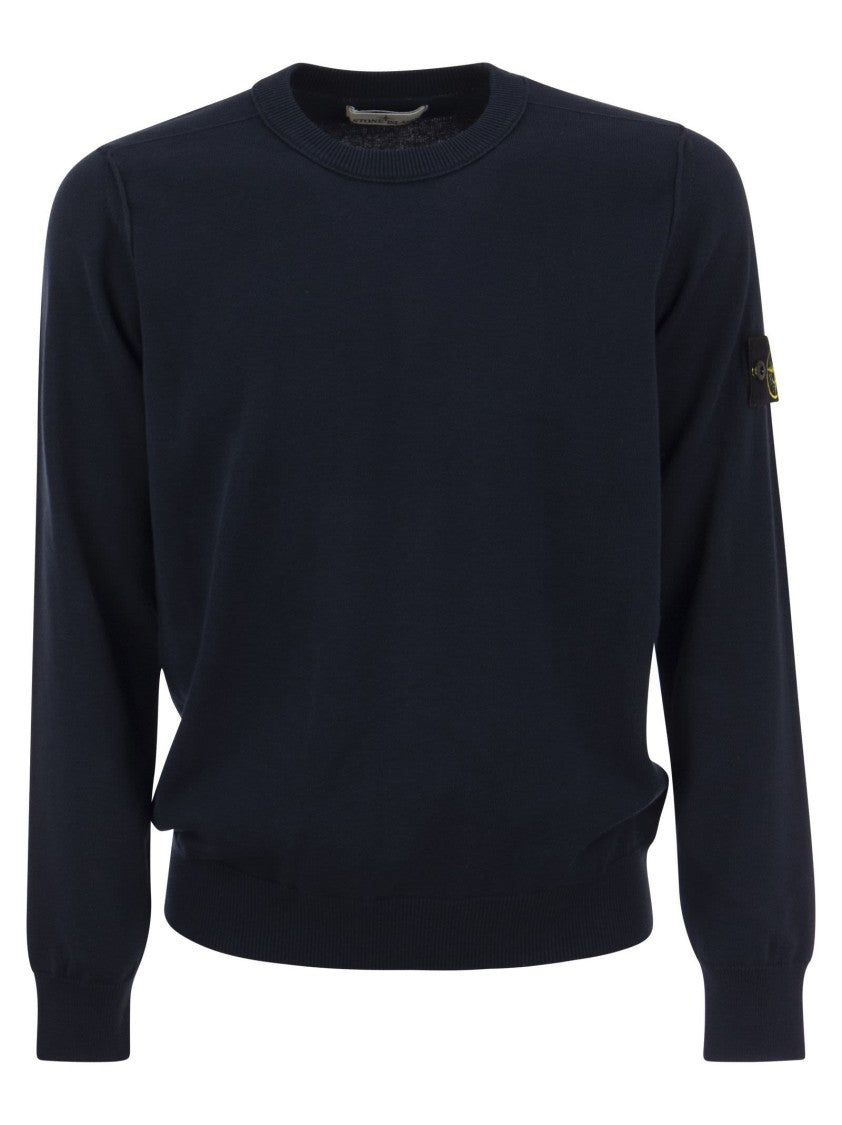 Stone Island Crew-Neck Cotton Jumper With Ribbed Detailing