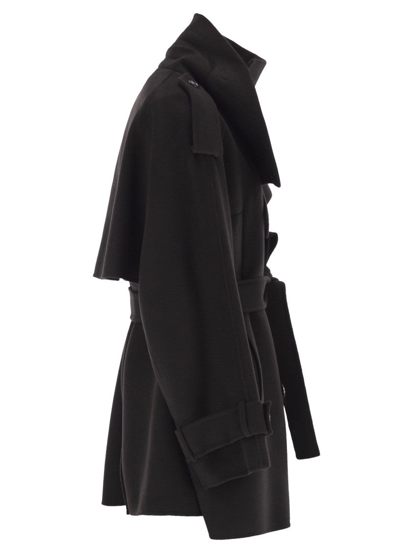 Sportmax Bouquet1234 - Short Wool Trench Coat
