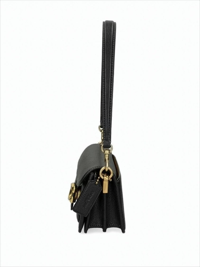 Coach Structured Black Calf Leather Crossbody Bag