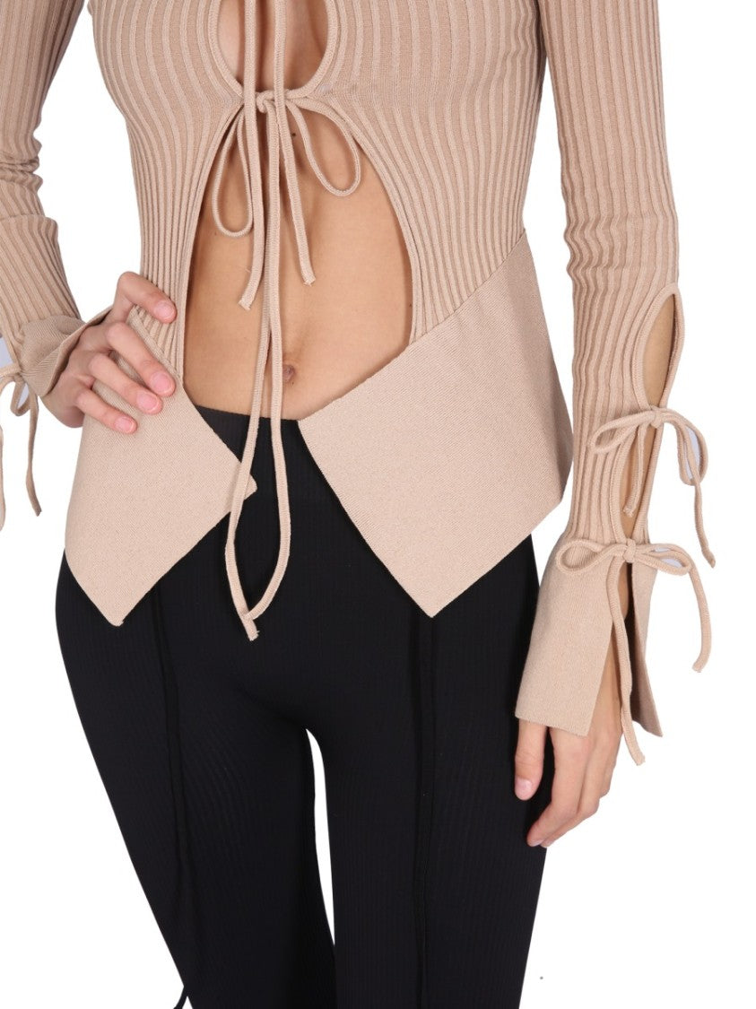 Andreâdamo Knitted Cardigan With Adjustable Front Closure