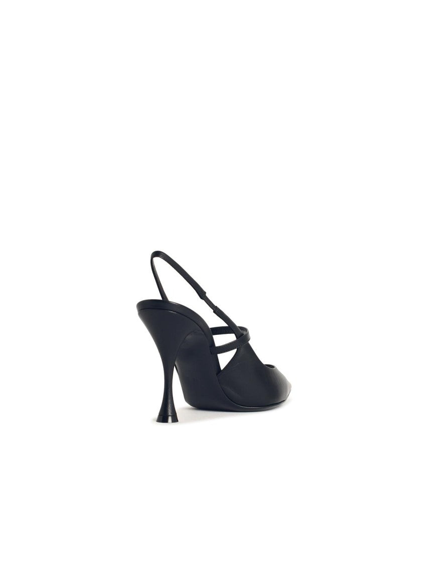Dolce & Gabbana Black Leather Slingbacks