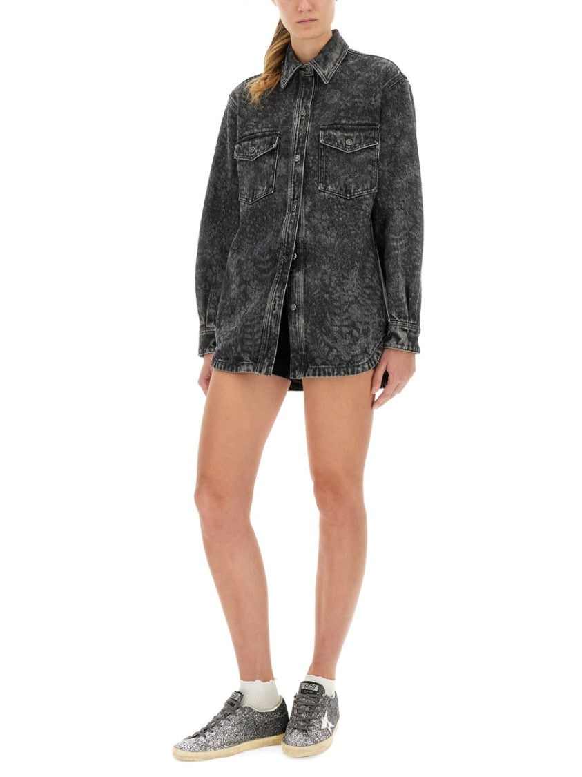 Golden Goose Ollie Boyfriens Shirt With Laser Flowers