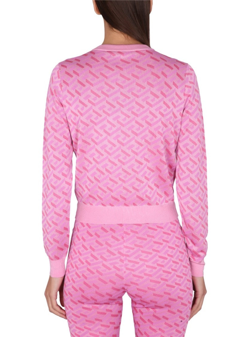 Versace Jacquard Cardigan La Greca
