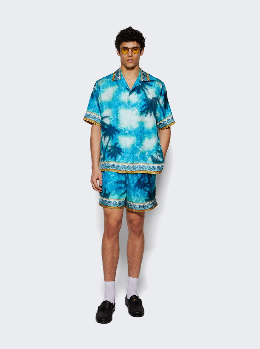 Casablanca Caustics Emblem Shorts Turquoise