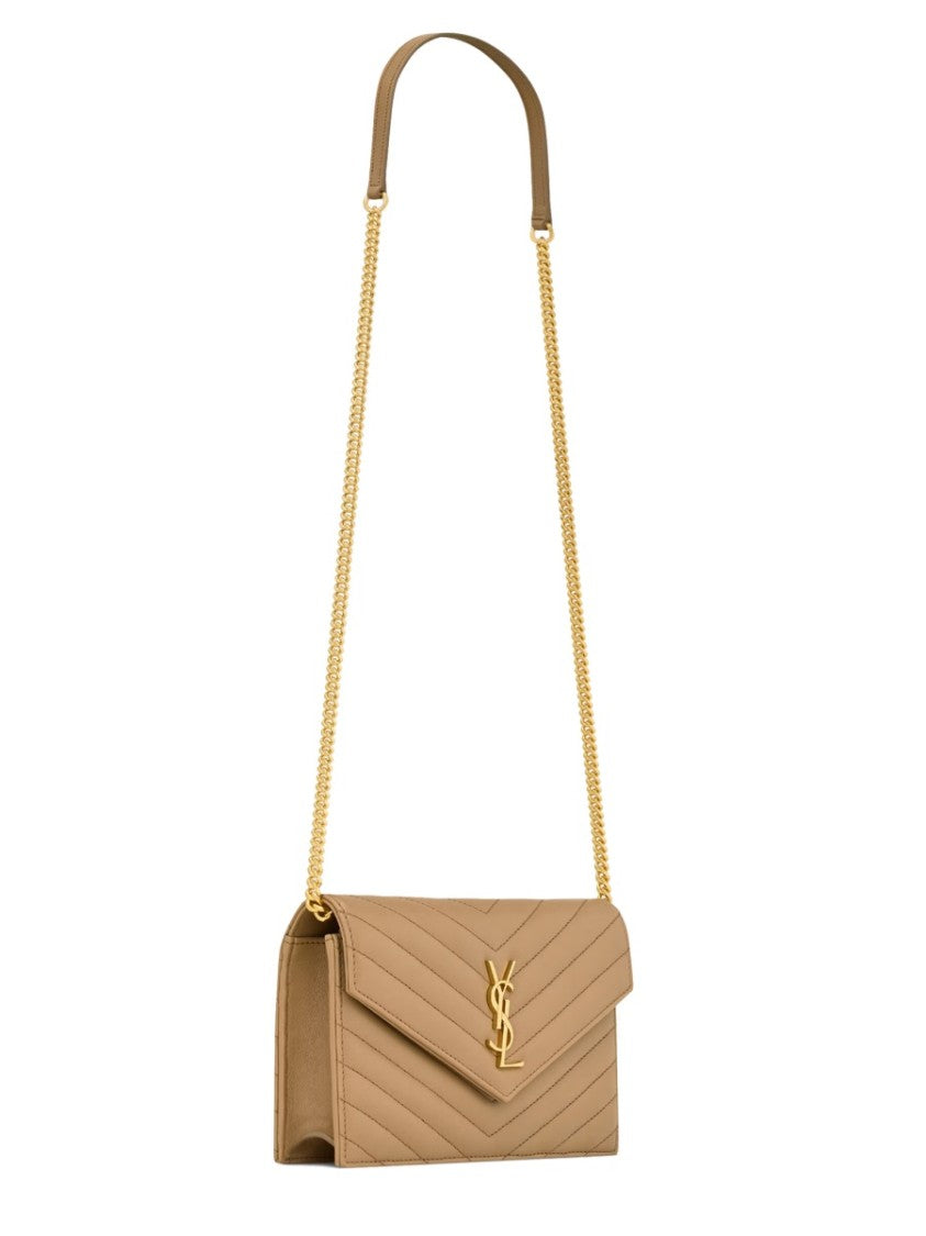 Saint Laurent "Envelope Cassandre" Wallet With Chain