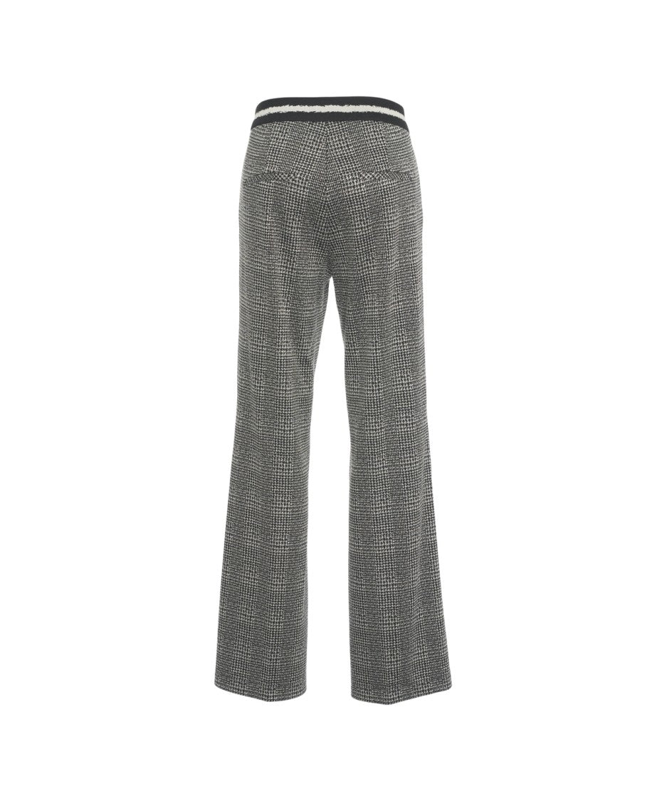 Cambio Wide-Leg Trousers With Elastic Waistband And Refined Pattern