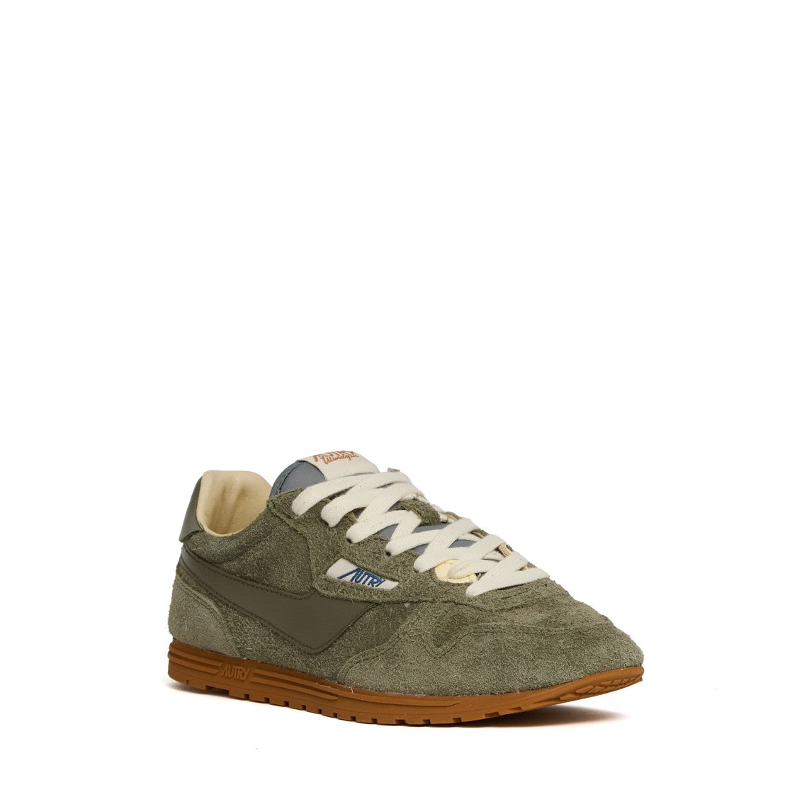 Autry Windspin Low Suede Sneakers, Moss Leather