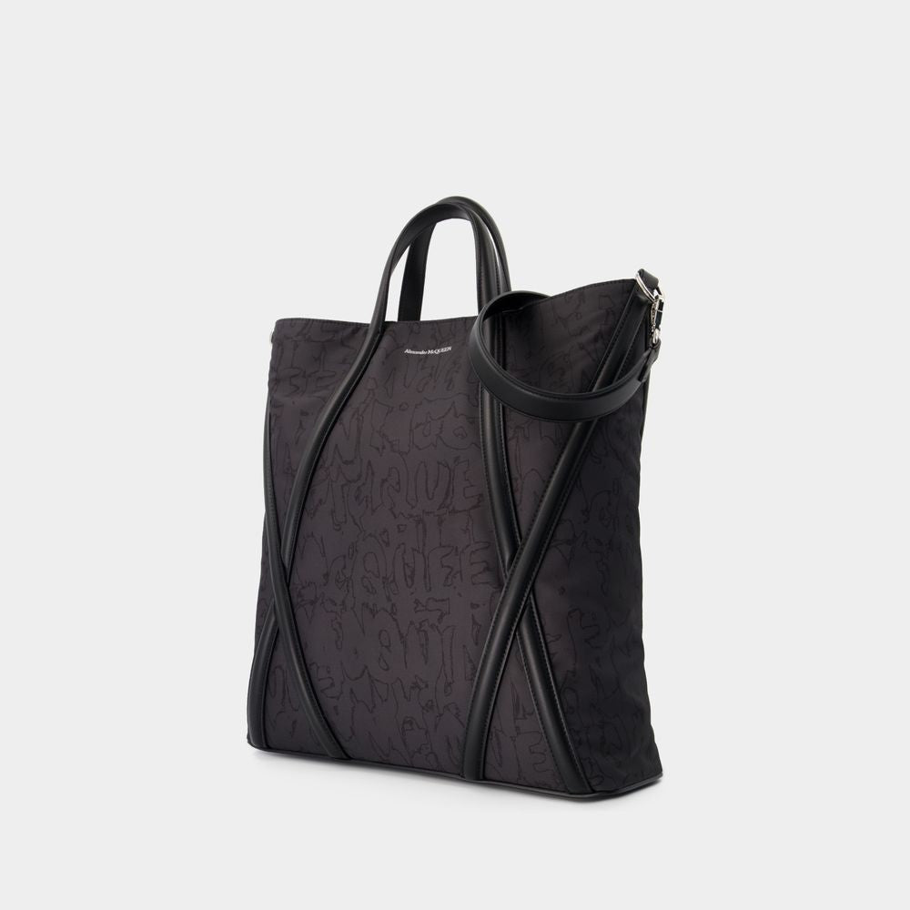 Alexander Mcqueen Harness Shopper Bag - Nylon - Black