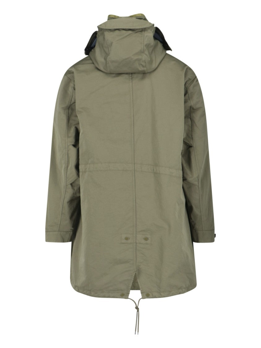 C.P. Company Green Minimalistic Jacket With High Collar