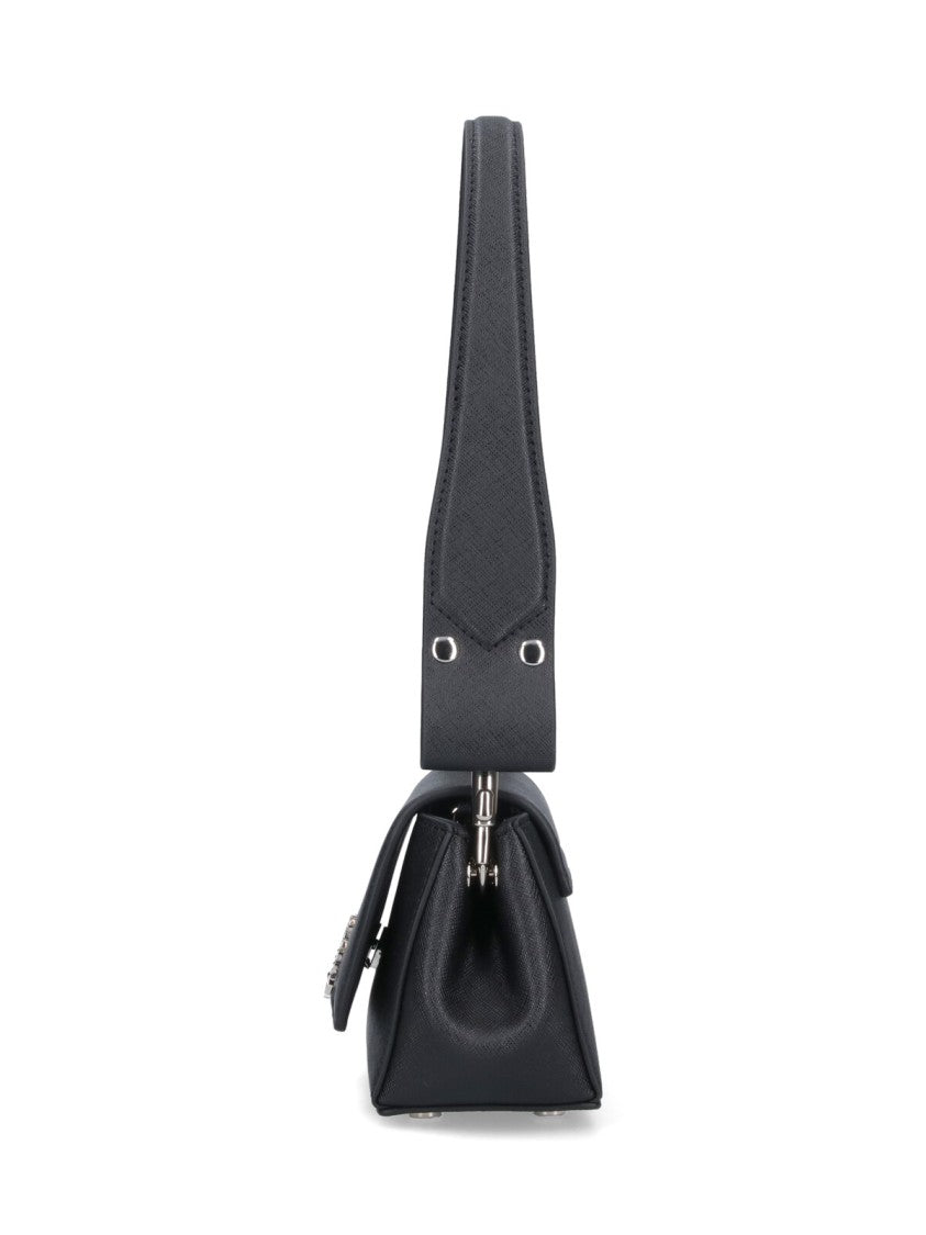 Vivienne Westwood Small Black Cotton Blend Crossbody Bag