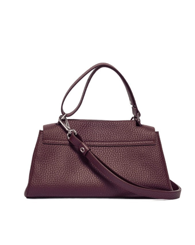 Orciani Chianti Pebbled Leather Handbag With Versatile Carrying Options