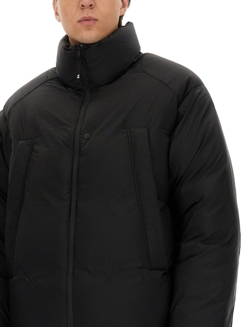 Y-3 Quilted Black Padded Jacket With Oversized Silhouette