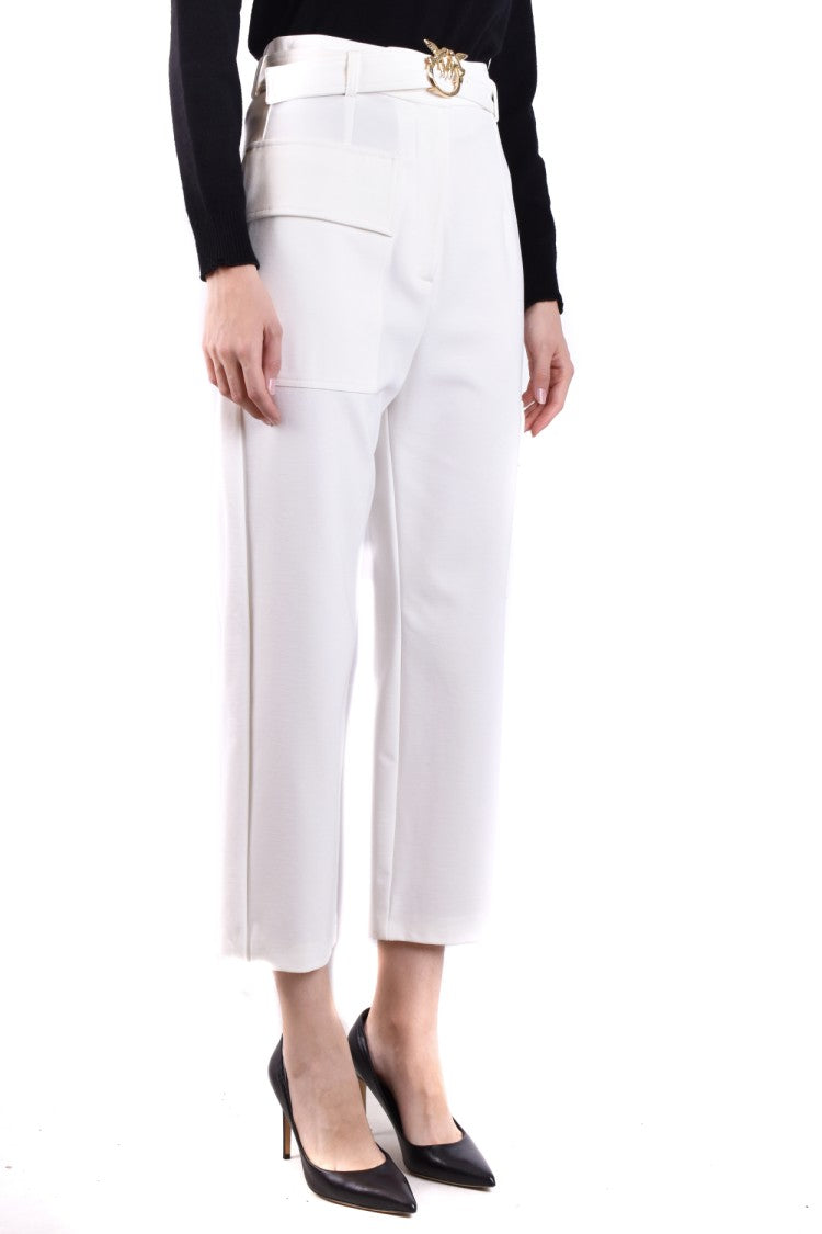 Pinko White Cropped Trousers