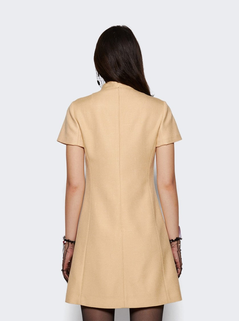 Valentino Embroidered Woven Mini Dress With Tassels Birch