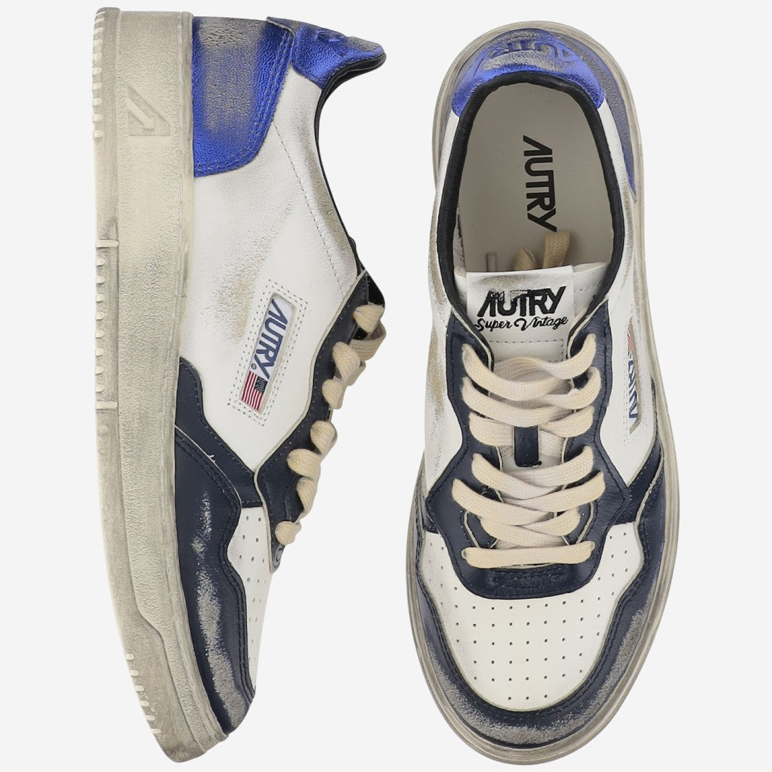 Autry Colorblock Low-Top Sneakers With Lace-Up Front And Signature Details