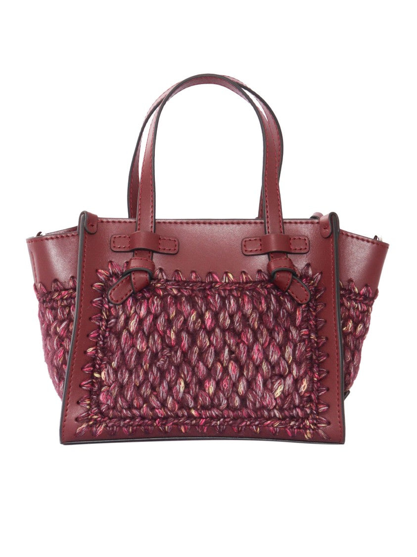 Gianni Chiarini Structured Leather And Fabric Handbag