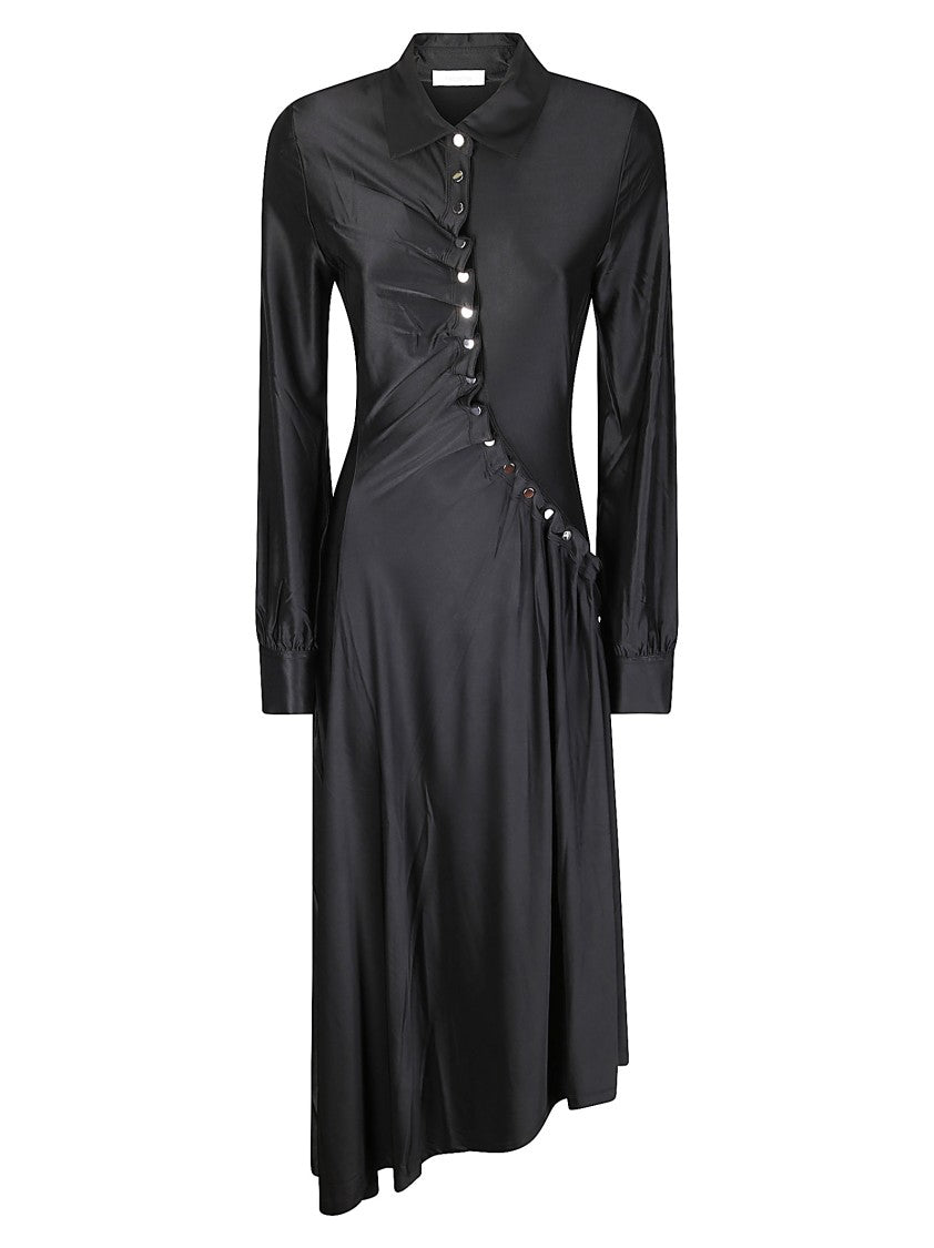 Paco Rabanne Draped Mini Dress With Long Sleeves