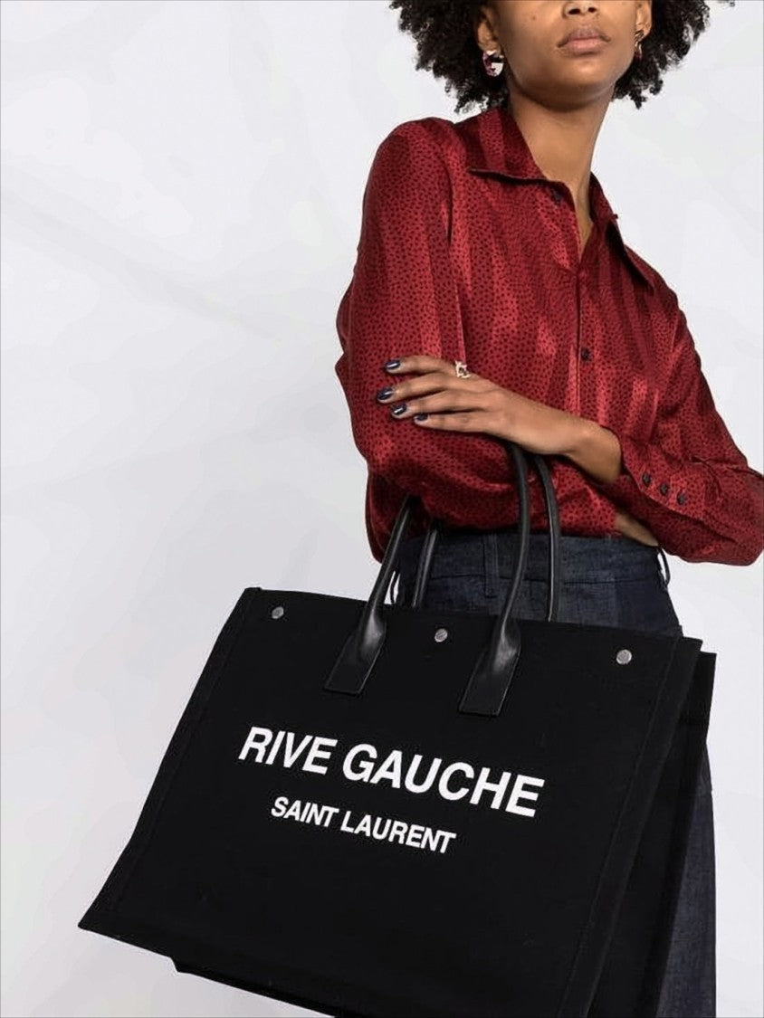 Saint Laurent Large Rectangular Tote Bag With Rounded Handles