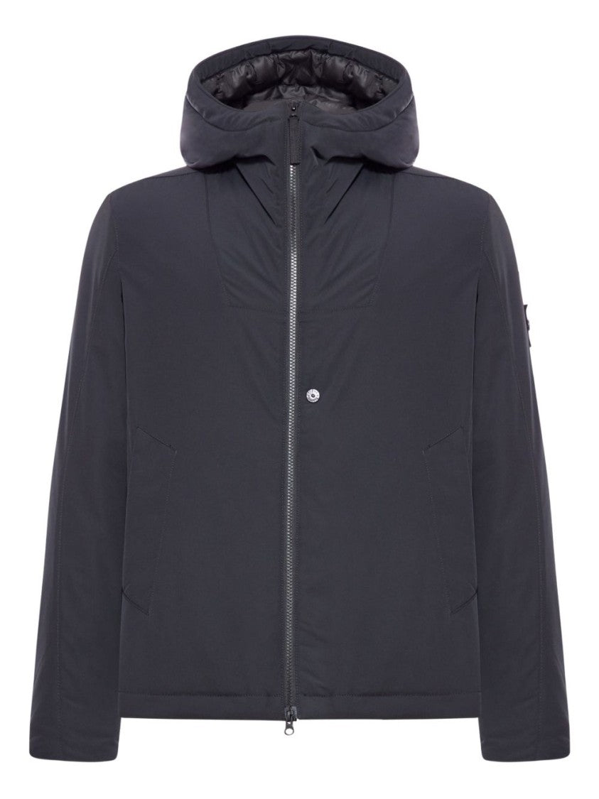 Stone Island Black Stone Island Jacket With Adjustable Cuffs