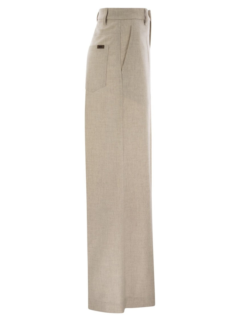 Brunello Cucinelli Wide High-Waisted Wool