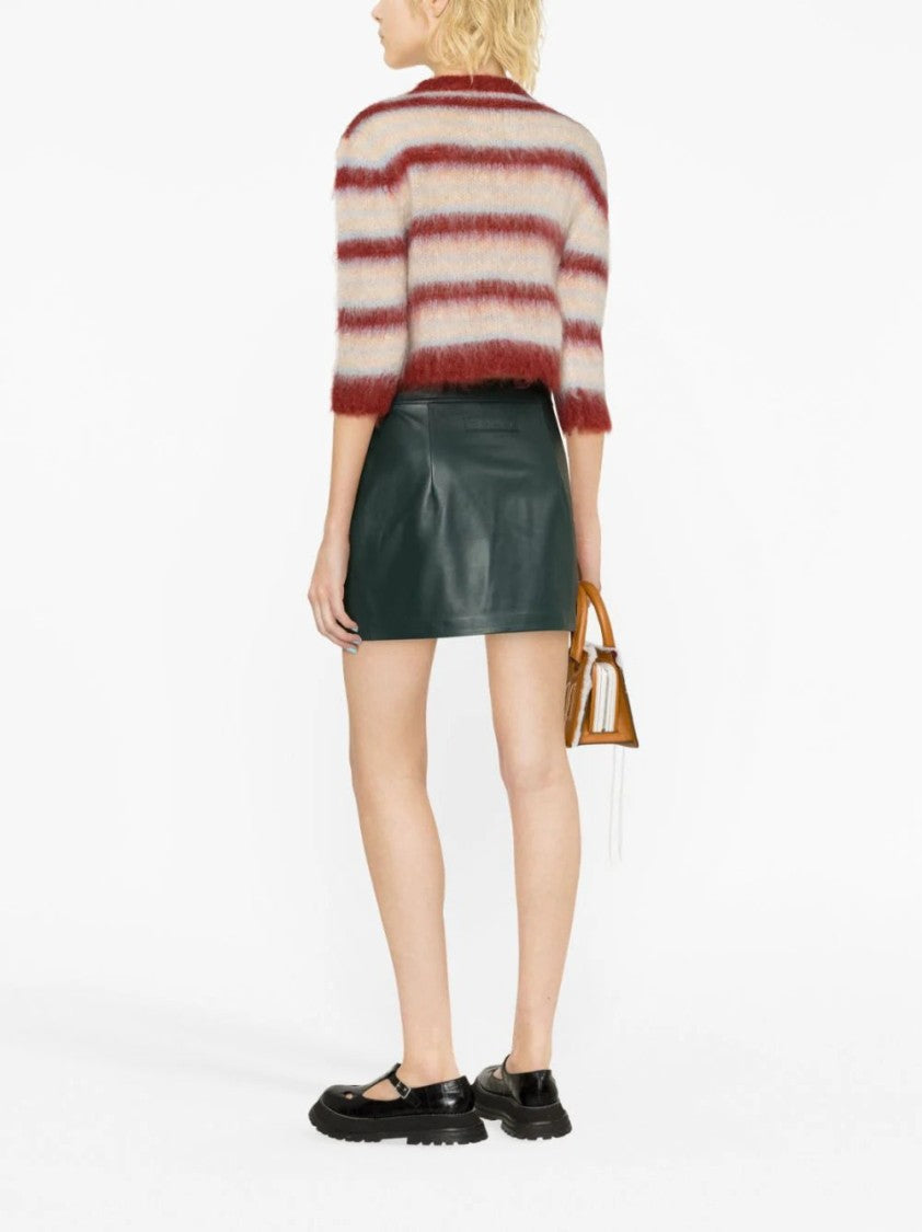 Marni High-Waist Mini Leather Skirt