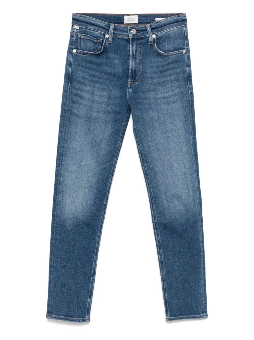 Citizens Of Humanity Mid-Rise Blue Denim Slim Fit Jeans