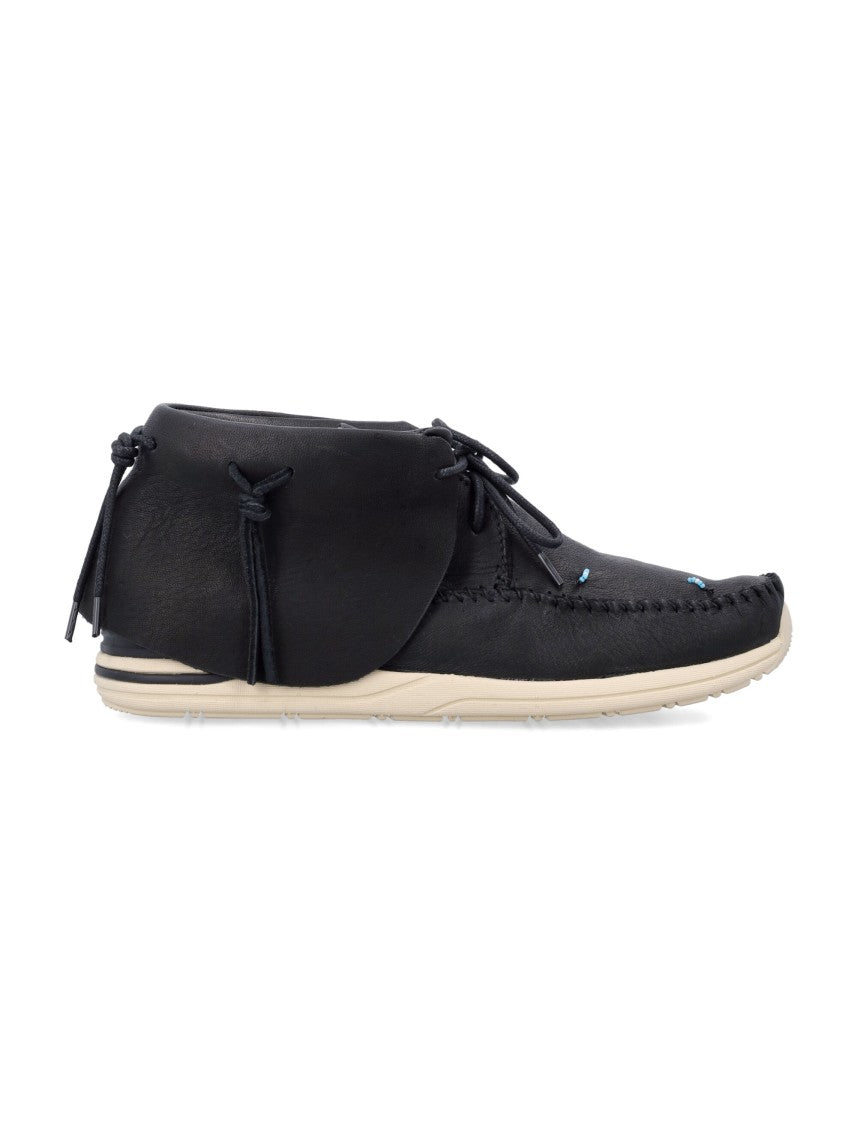 Visvim Fbt Lhamo-Folk Moccasin-Inspired Black Ankle Shoes