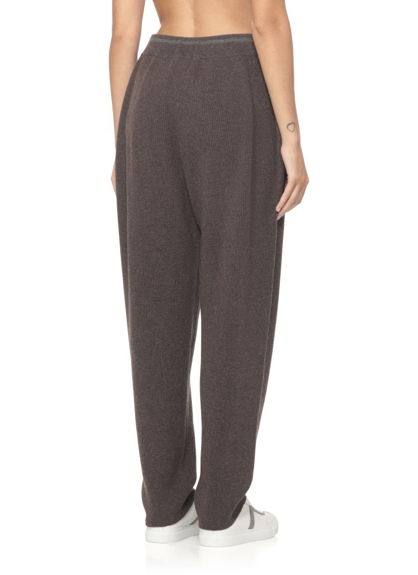Brunello Cucinelli Brown Wool And Cashmere Pants